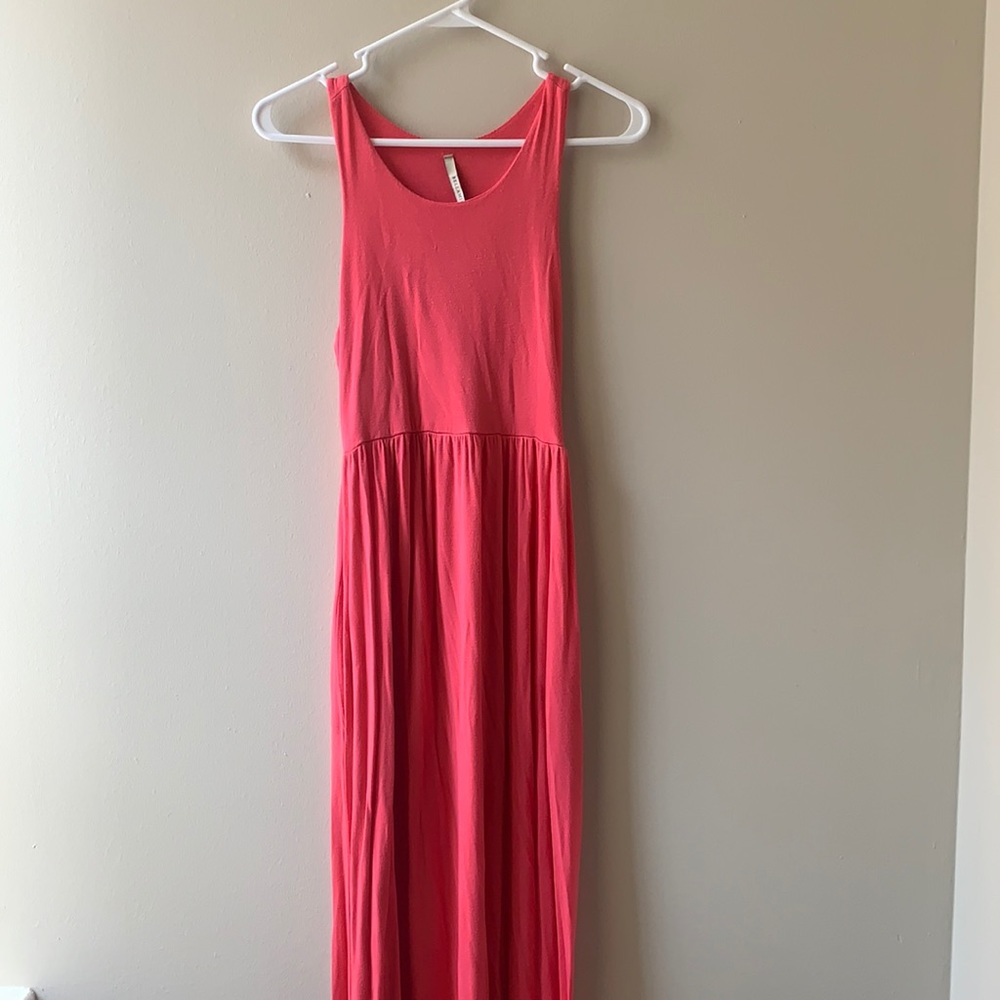pink maxi dress- small with pockets